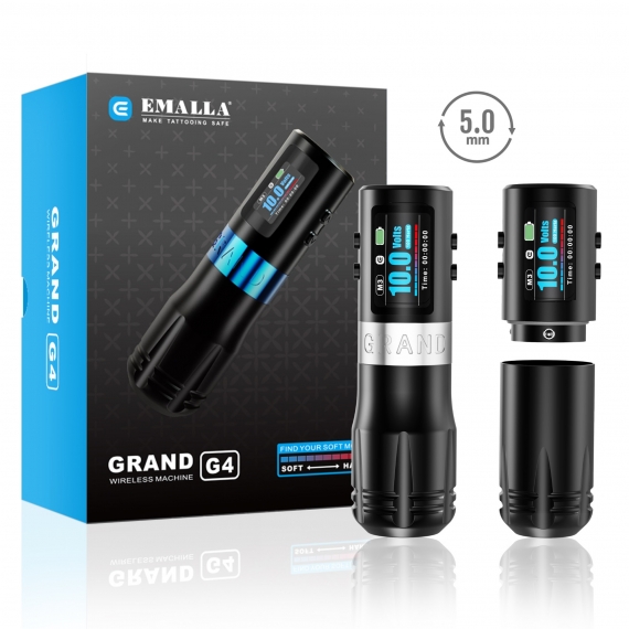 EMALLA GRAND G4 WIRELESS PEN MACHINE 2 Batteries+2 Grips Pack (5.0MM)