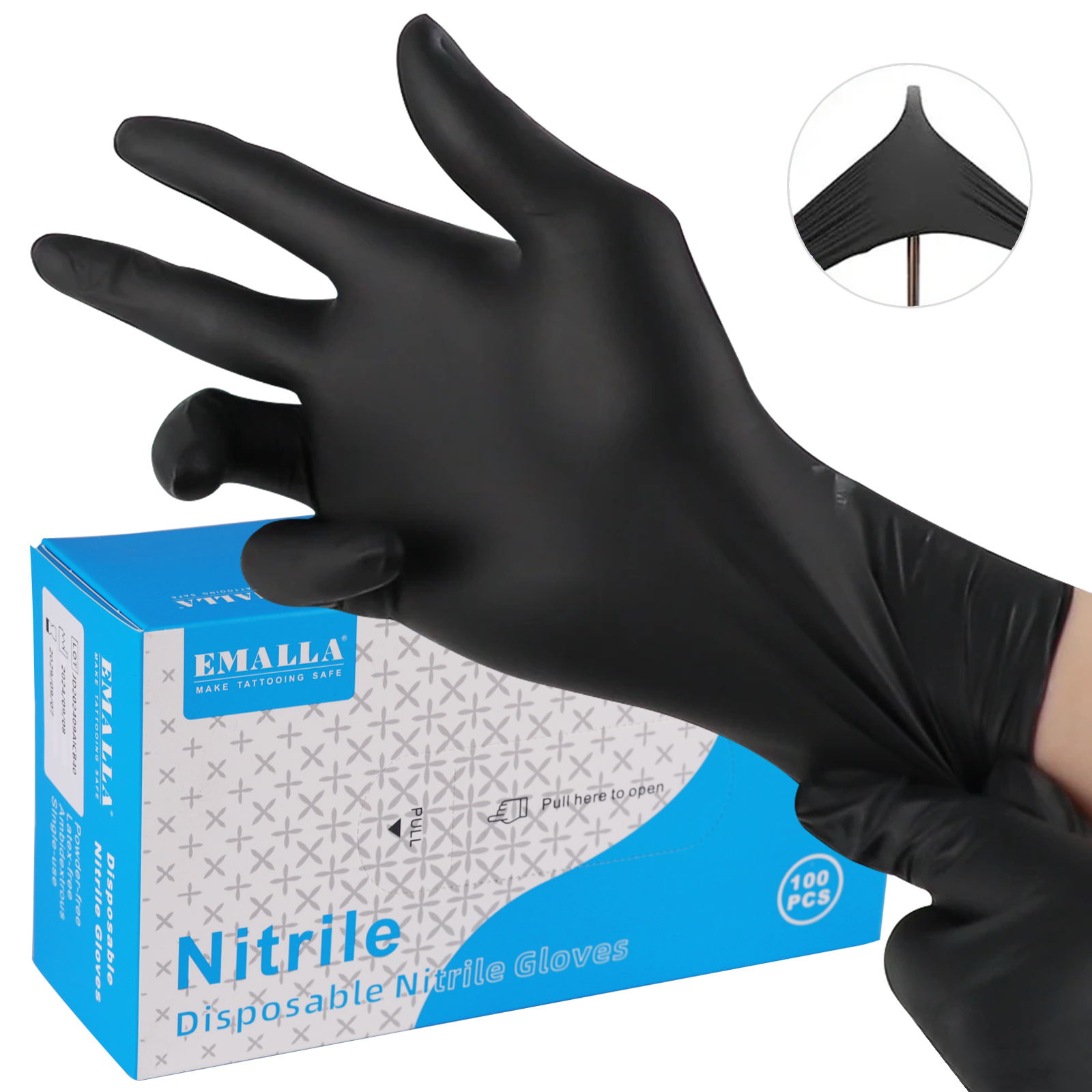 EMALLA DISPOSABLE NITRILE GLOVES 100PCS