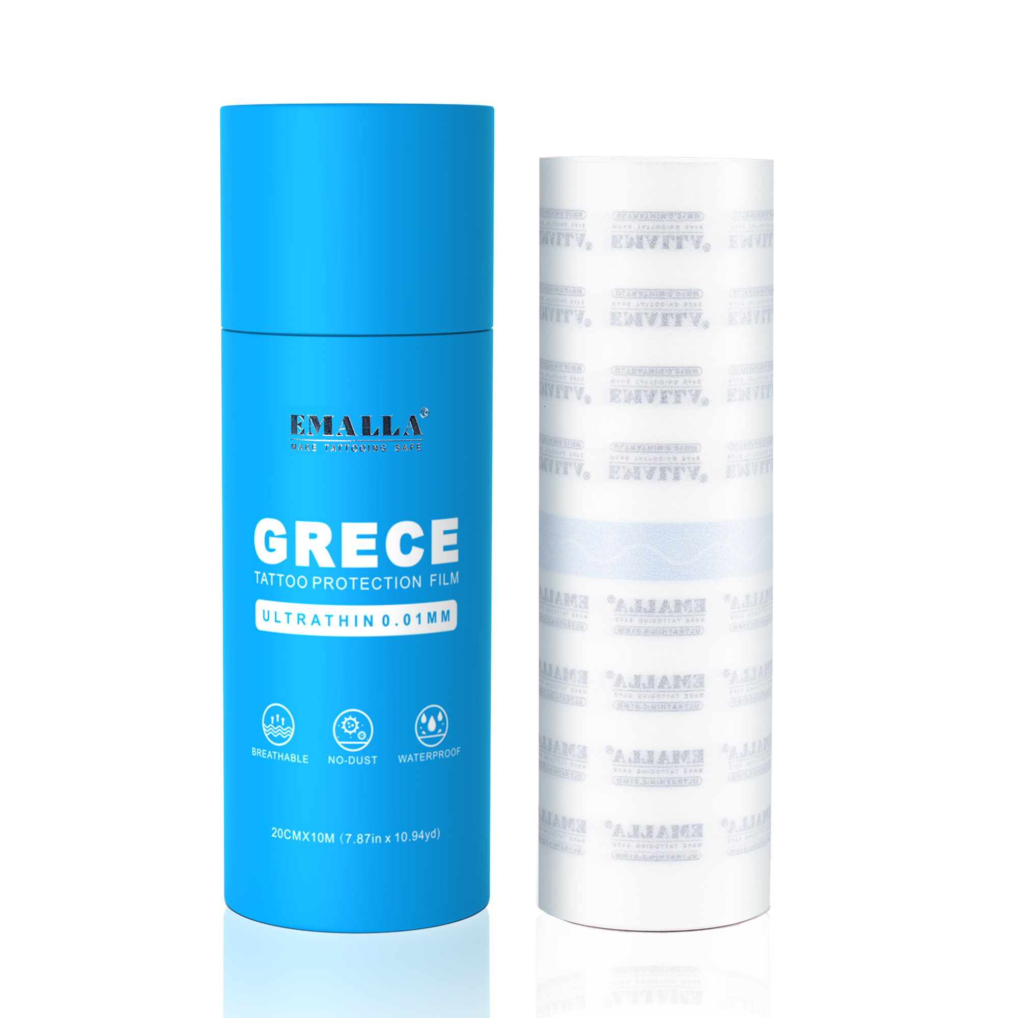 EMALLA GRECE 0.01MM ULTRA THIN MATTE TATTOO PROTECTION FILM ROLL (20CMX10M)