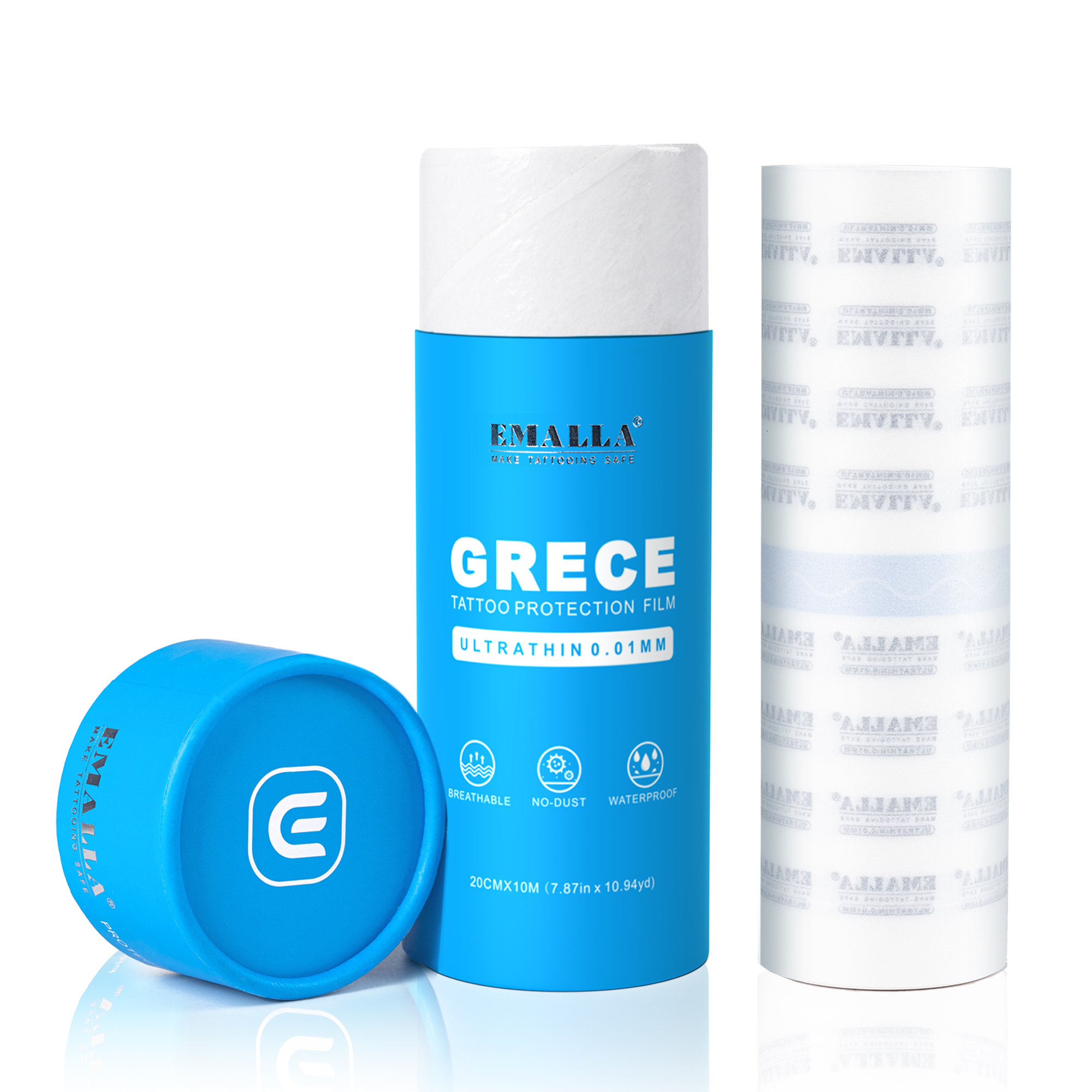 EMALLA GRECE 0.01MM ULTRA THIN MATTE TATTOO PROTECTION FILM ROLL (20CMX10M)