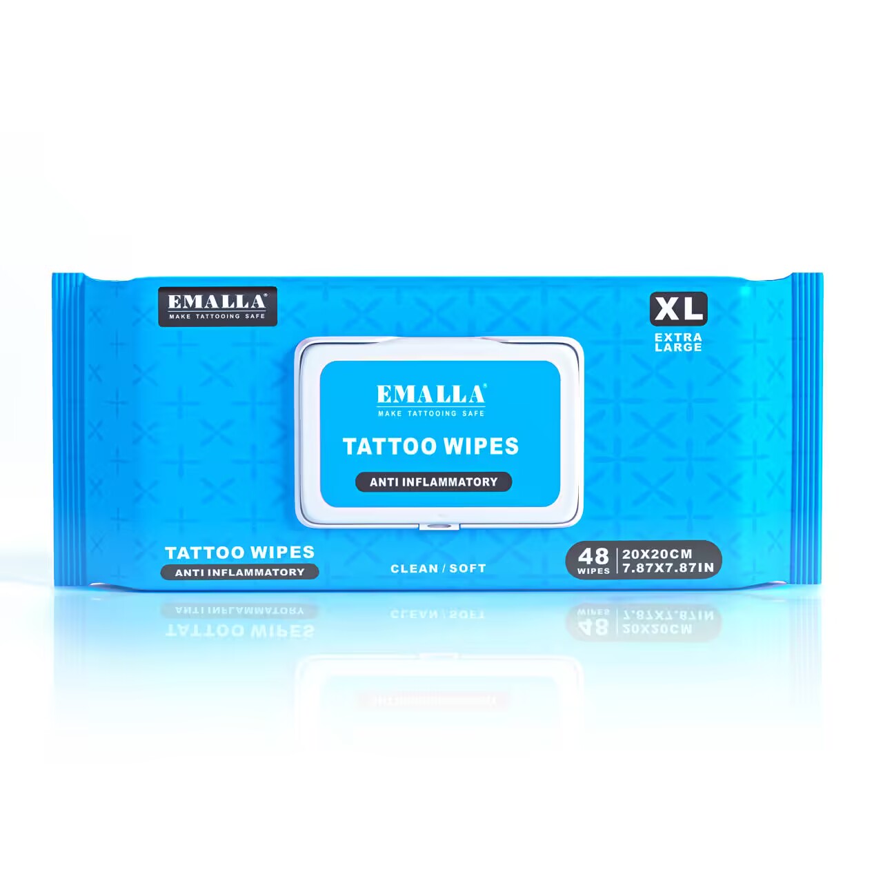 EMALLA Tattoo AfterCare Anti inflammatory Wipes Extra Large 48pcs