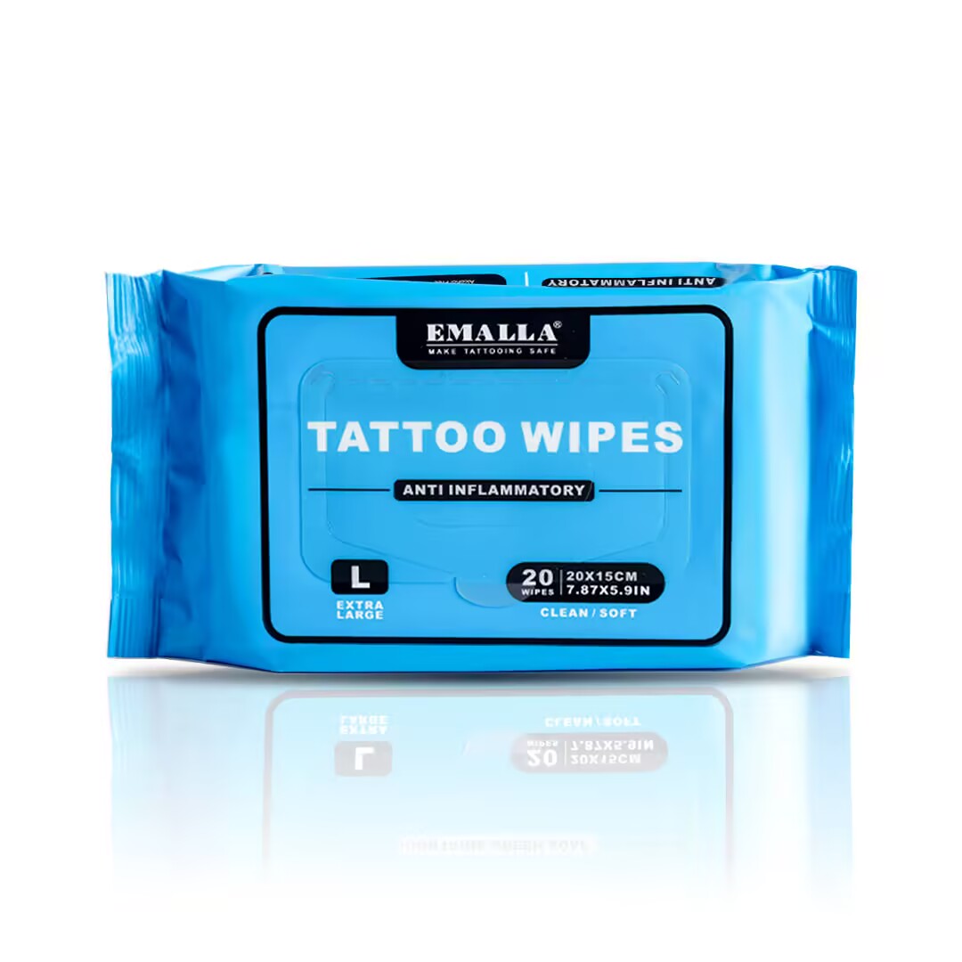 EMALLA Tattoo AfterCare Anti inflammatory Wipes Large 20pcs