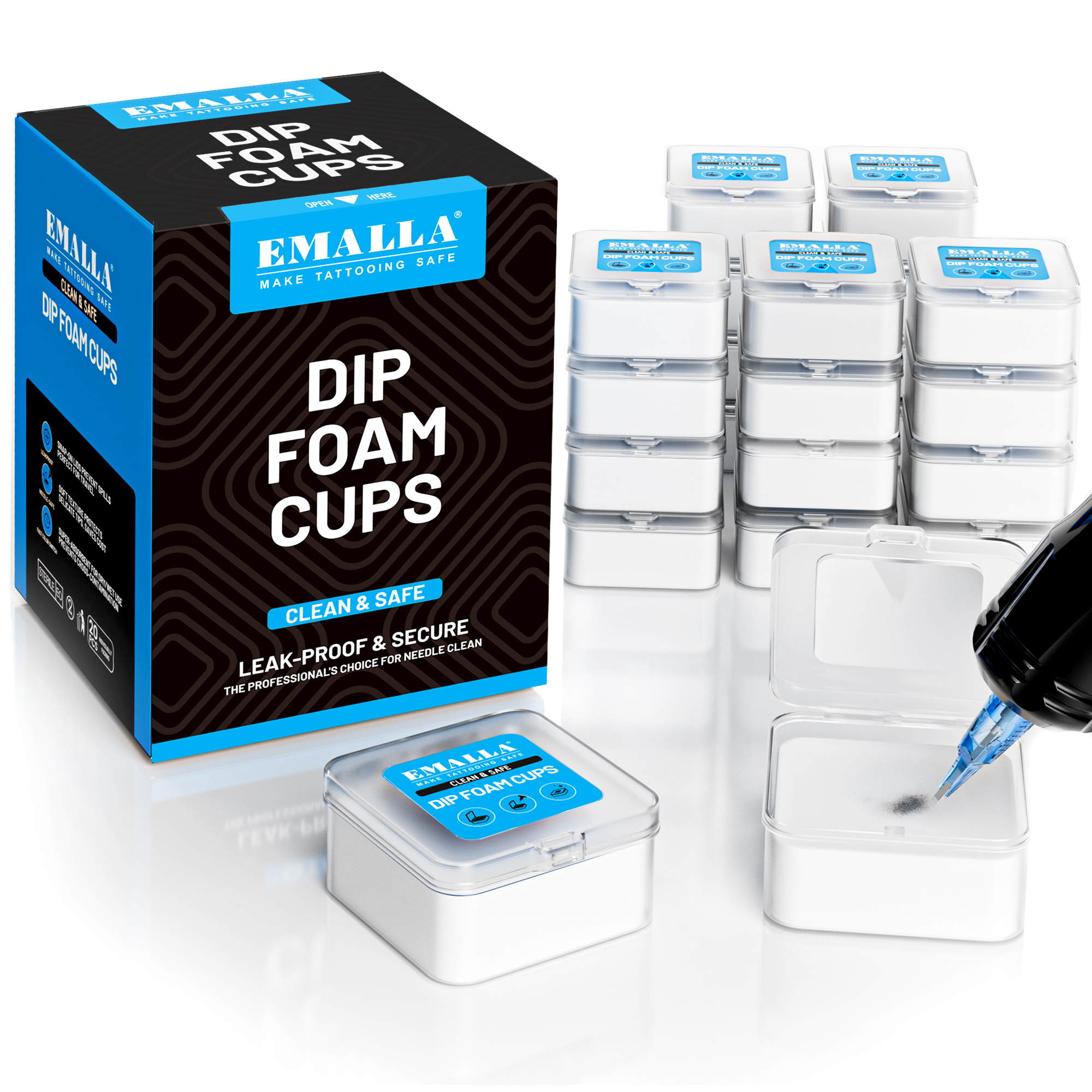 EMALLA TATTOO DIP FOAM CUPS 20PCS