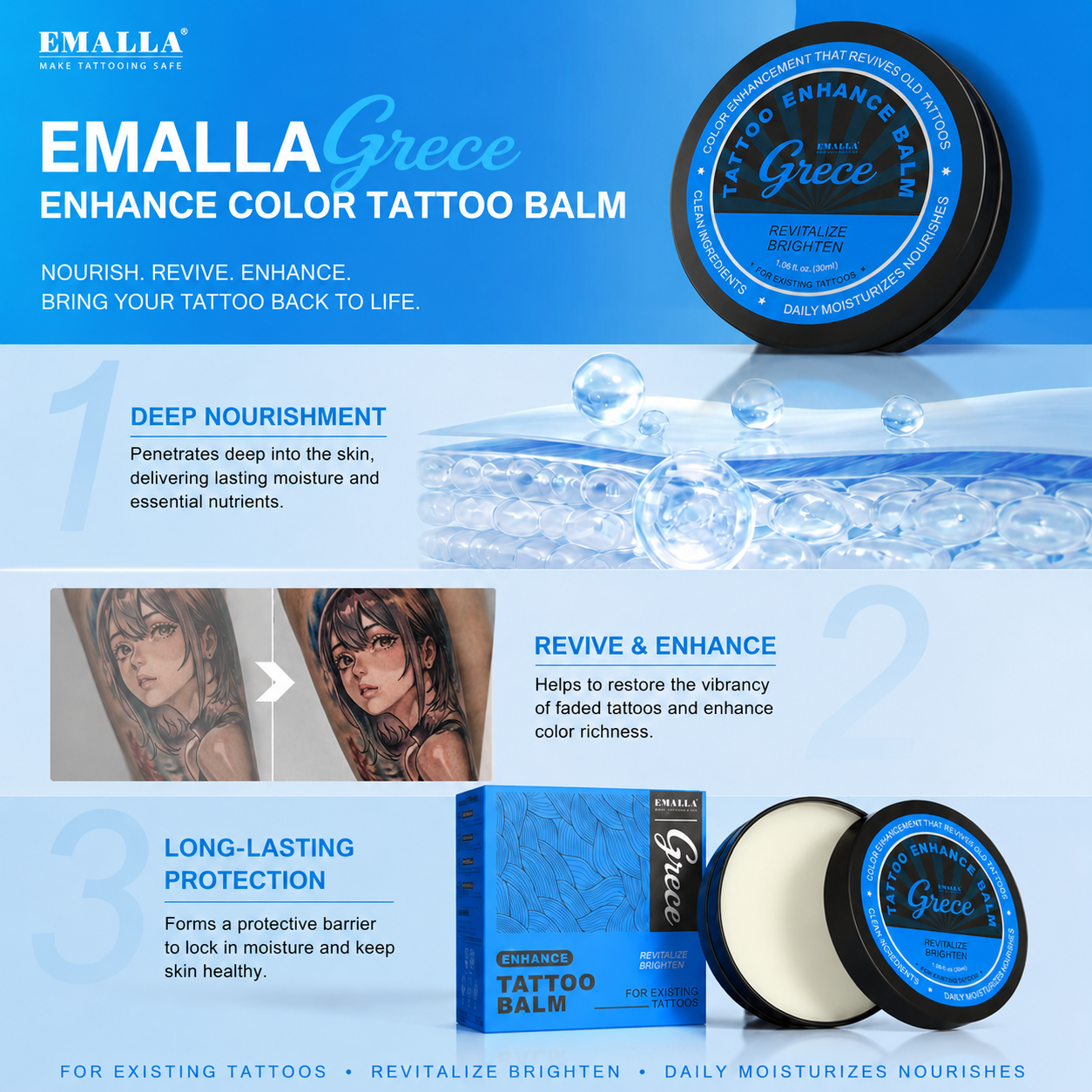 EMALLA GRECE Tattoo Enhance Balm (50ML)